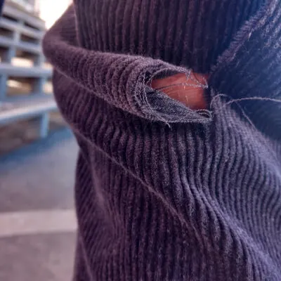 Torn trousers after walking in Meissen
