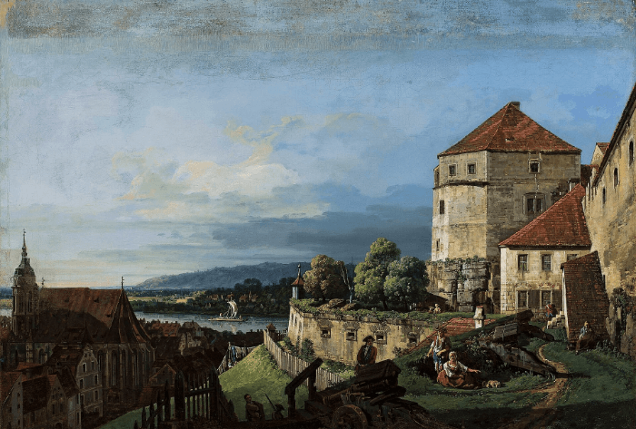 Bernardo Bellotto painting of Pirna with Sonnenstein Castle